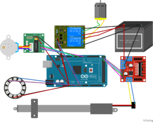 Fritzing diagram of steampunk robots